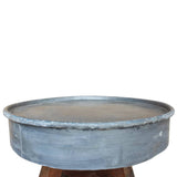 Table basse bois de récupération mélangé 60x45 cm argenté