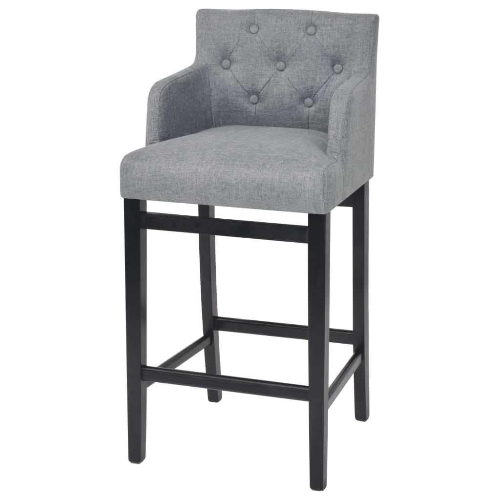 Tabourets de bar lot de 2 gris clair tissu