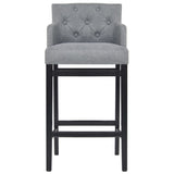 Tabourets de bar lot de 2 gris clair tissu