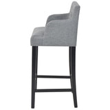 Tabourets de bar lot de 2 gris clair tissu