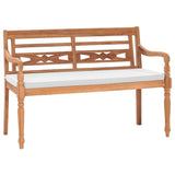 Banc Batavia avec coussins 120 cm Teck