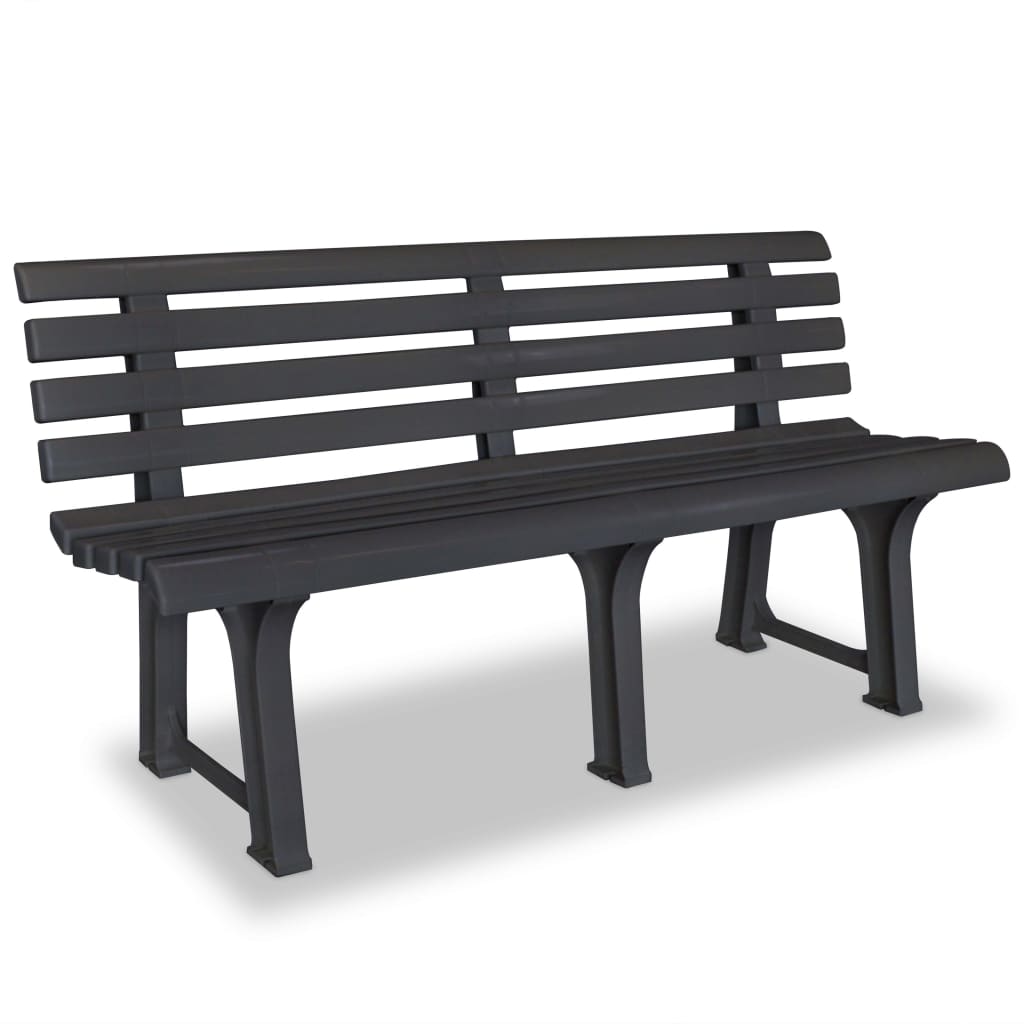 Banc de jardin 145,5 cm plastique anthracite