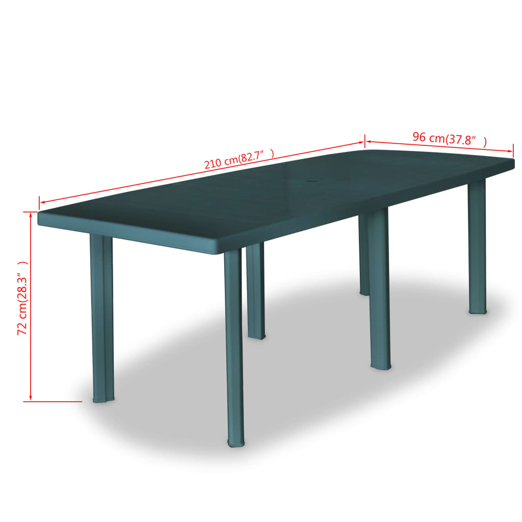 Table de jardin Vert 210 x 96 x 72 cm Plastique