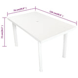 Table de jardin Blanc 126 x 76 x 72 cm Plastique