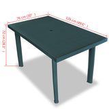 Table de jardin Vert 126 x 76 x 72 cm Plastique