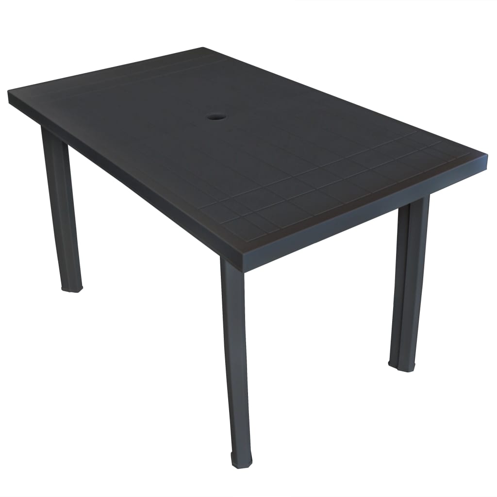 Table de jardin Anthracite 126 x 76 x 72 cm Plastique