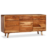 Solid wood sideboard with carved doors 160x40x75 cm