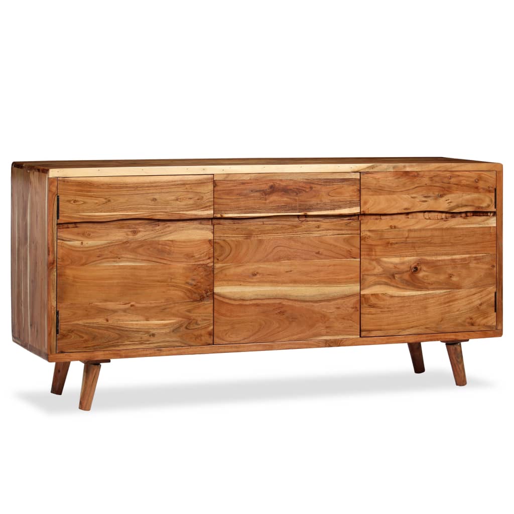 Solid wood sideboard with carved doors 160x40x75 cm