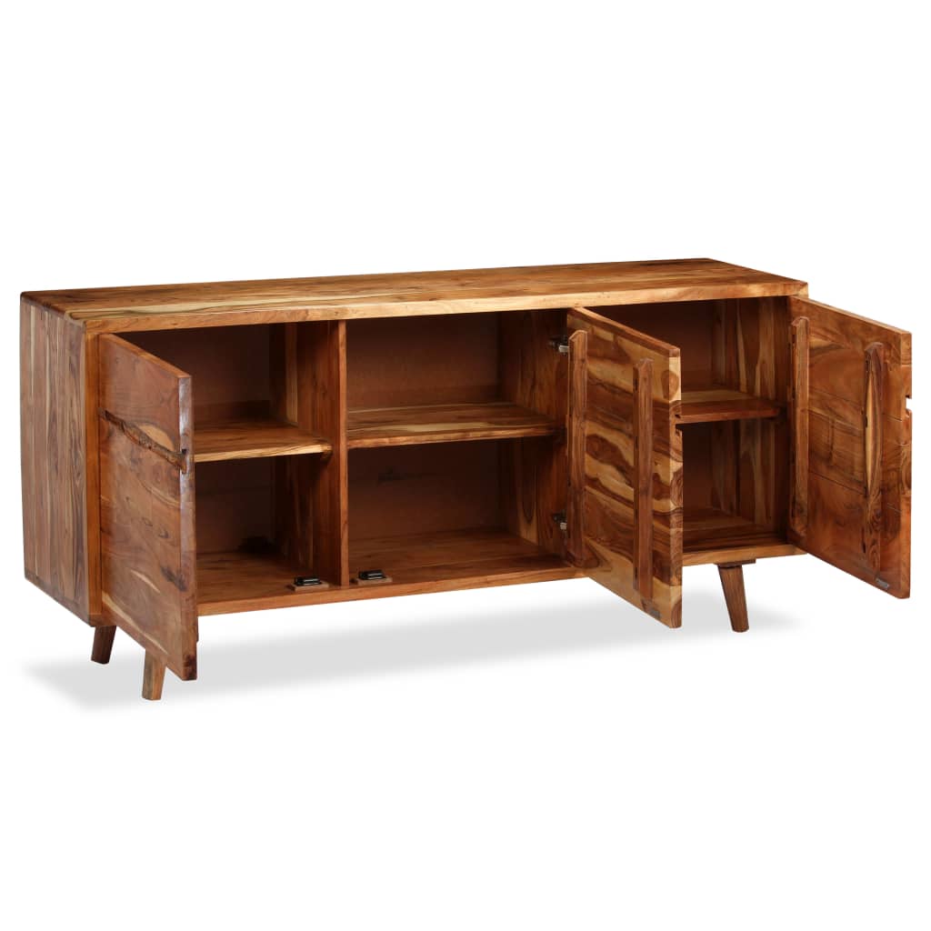 Solid wood sideboard with carved doors 160x40x75 cm