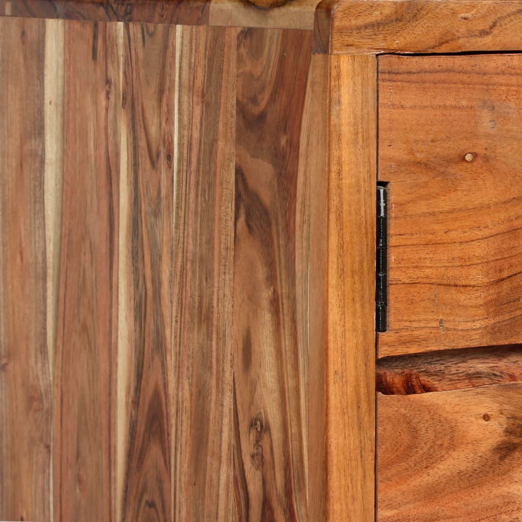 Solid wood sideboard with carved doors 160x40x75 cm