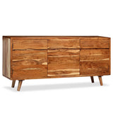 Solid wood sideboard with carved doors 160x40x75 cm