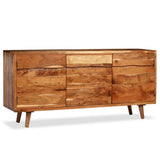 Solid wood sideboard with carved doors 160x40x75 cm