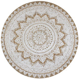 Tapis Jute tressé imprimé 90 cm rond