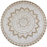 Tapis de sol Jute tressée imprimée 150 cm Rond