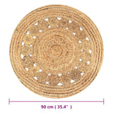 Tapis Jute design tressé 90 cm rond