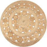 Tapis Jute design tressé 120 cm Rond