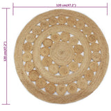 Tapis Jute design tressé 120 cm Rond