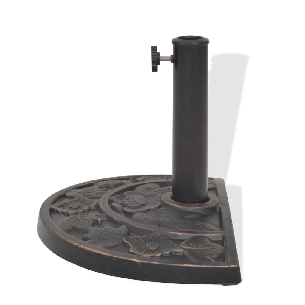 Socle de parasol en résine demi-cercle Bronze 9 kg