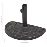 Socle de parasol en résine demi-cercle Bronze 9 kg