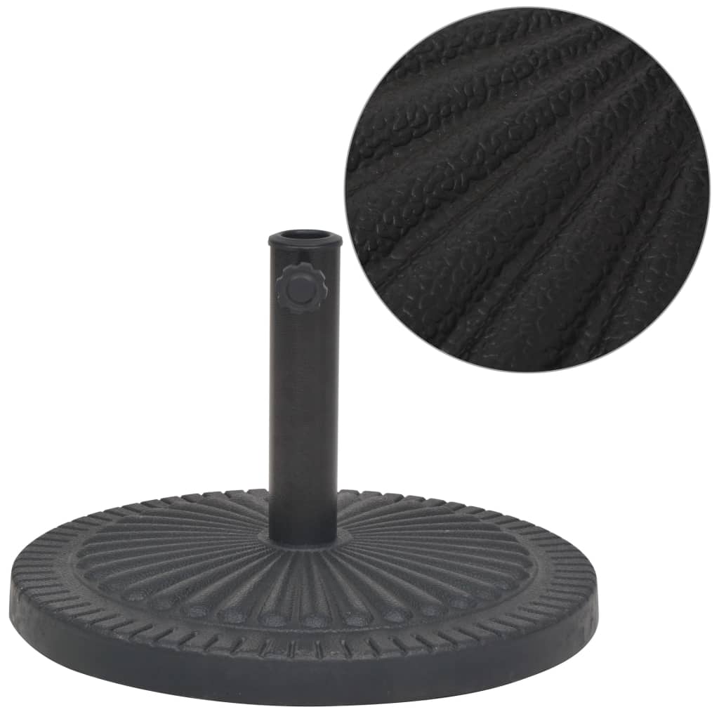 Socle de parasol Résine Rond Noir 14 kg