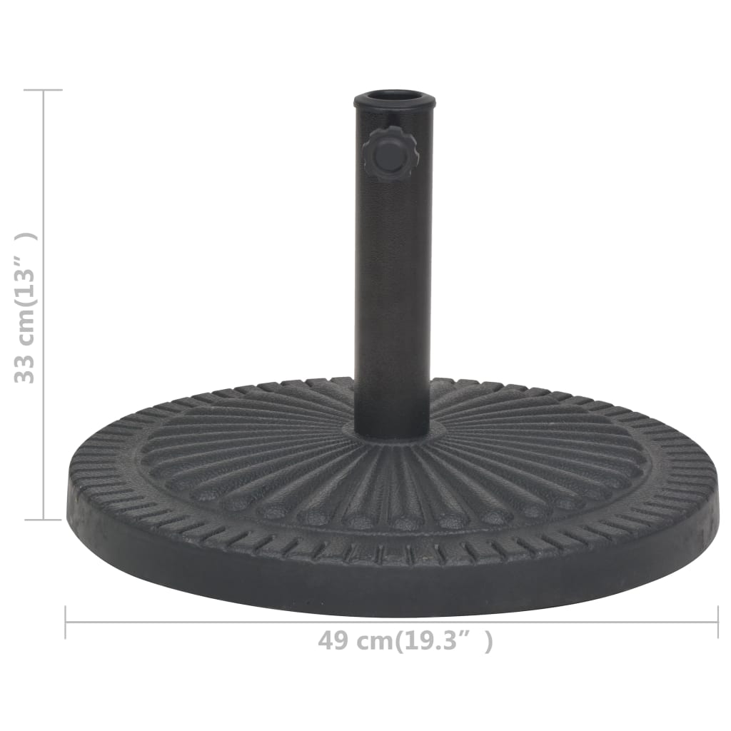 Socle de parasol Résine Rond Noir 14 kg