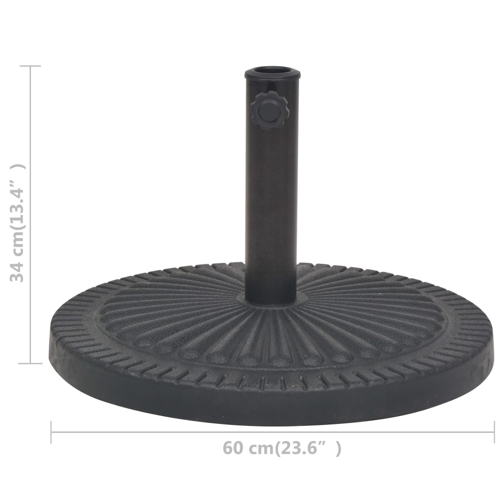 Socle de parasol Résine Rond Noir 29 kg