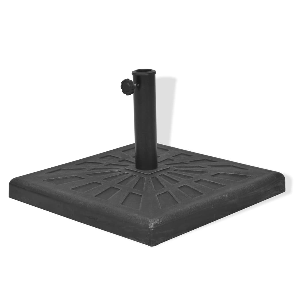 Base carrée de parasol Résine Noir 19 kg