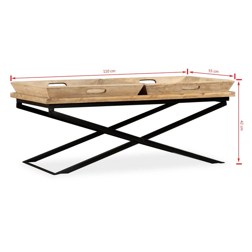 Table basse Bois de manguier massif 110x55x42 cm