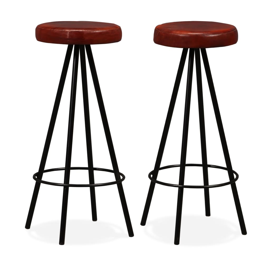 Tabourets de bar lot de 2 cuir véritable