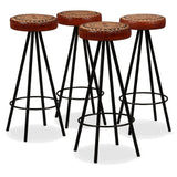 Tabourets de bar lot de 4 cuir véritable