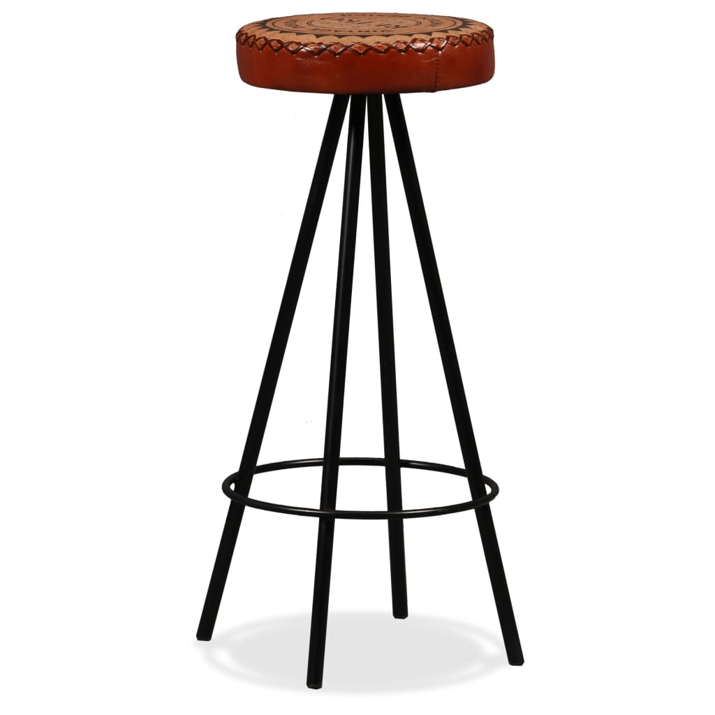 Tabourets de bar lot de 4 cuir véritable