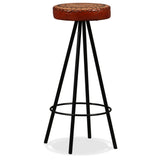 Tabourets de bar lot de 4 cuir véritable