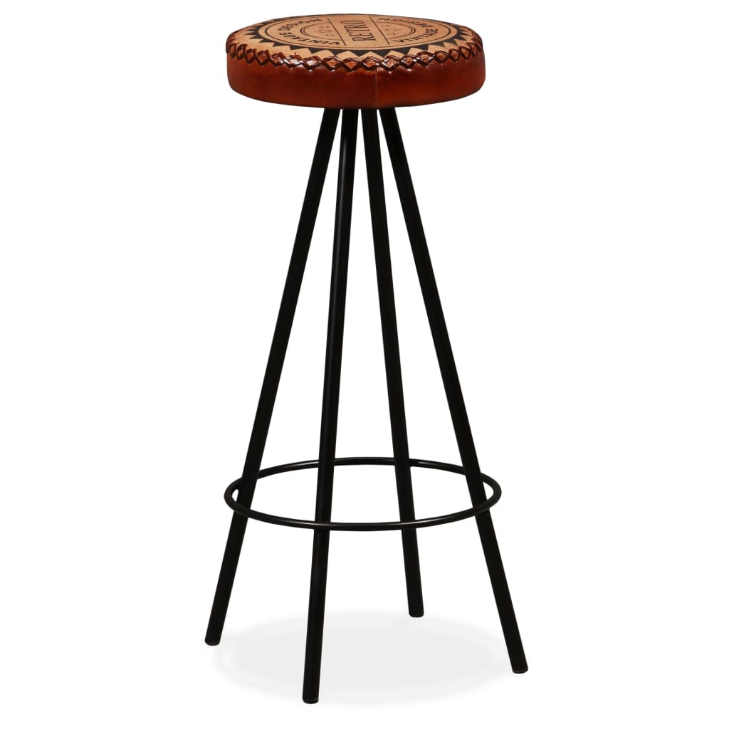 Tabourets de bar lot de 4 cuir véritable