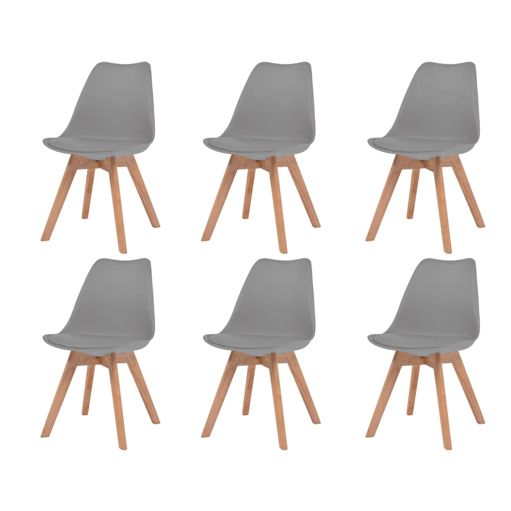 Chaises à manger lot de 6 Gris Plastique