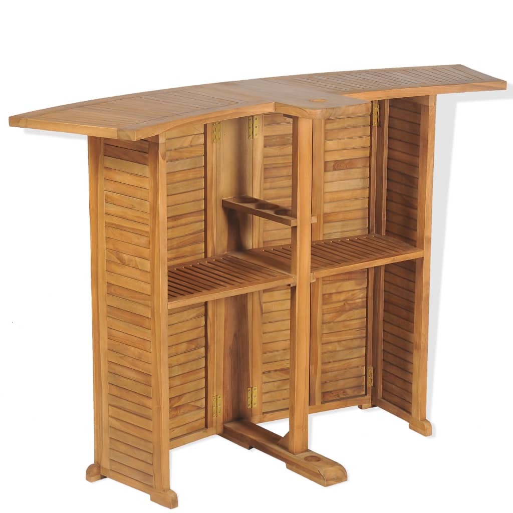 Table pliable de bar 155x53x105 cm Bois de teck solide