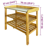 Planter bench with 2 shelves Solid acacia wood and zinc