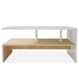 Table basse Bois d'ingénierie 90x59x42 cm Chêne et blanc