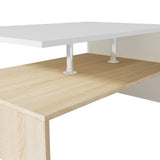 Table basse Bois d'ingénierie 90x59x42 cm Chêne et blanc