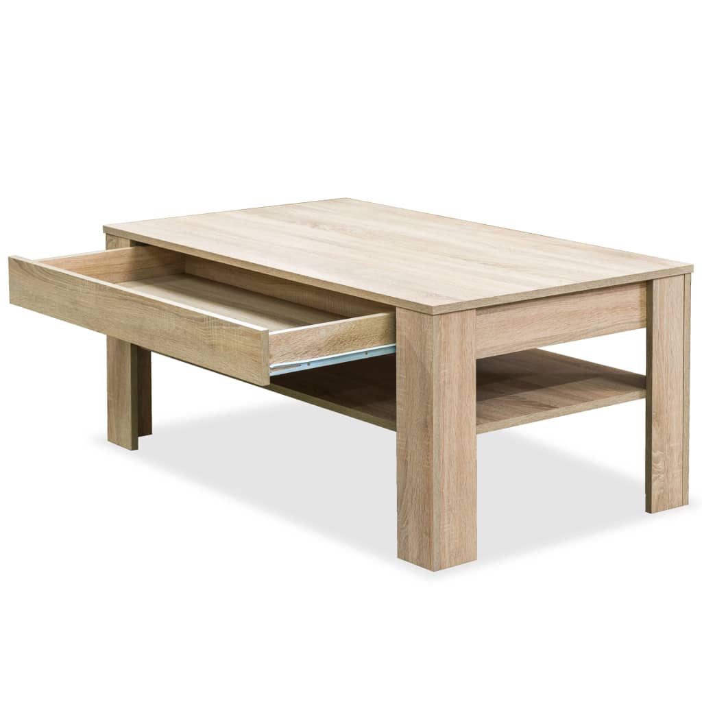 Table basse bois d'ingénierie 110x65x48 cm Chêne