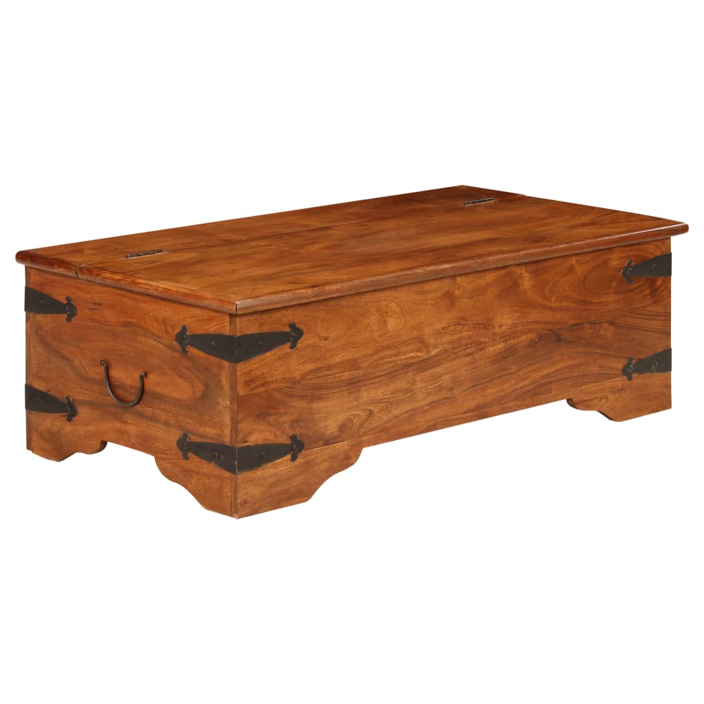 Table basse Bois d'acacia solide avec finition miel 110x55x35cm