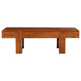 Table basse Bois d'acacia solide avec finition miel 100x50x30cm