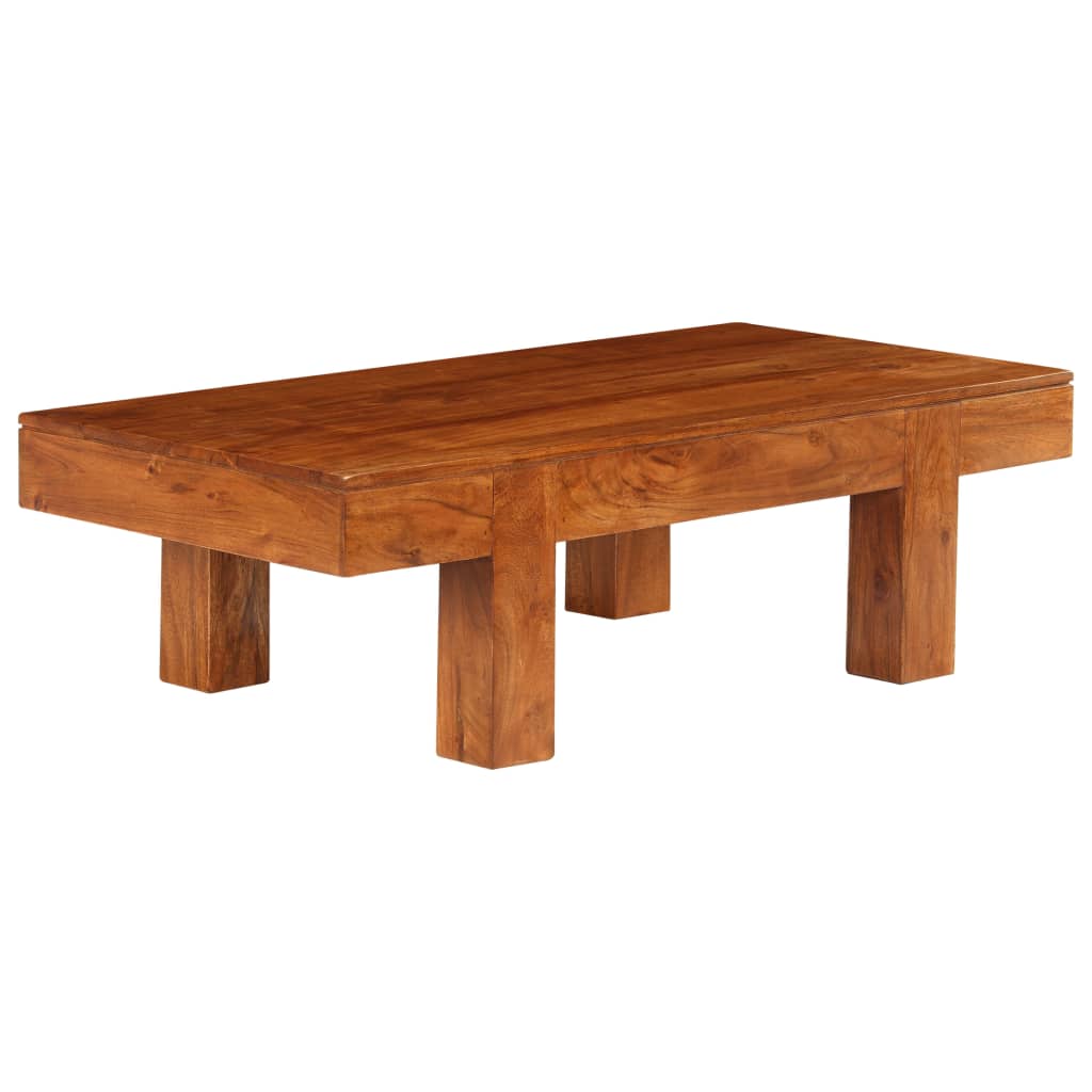 Table basse Bois d'acacia solide avec finition miel 100x50x30cm