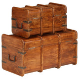 2 pcs storage chest Solid acacia wood and honey finish