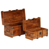 Coffre de rangement 2 pcs Bois d'acacia solide et finition miel