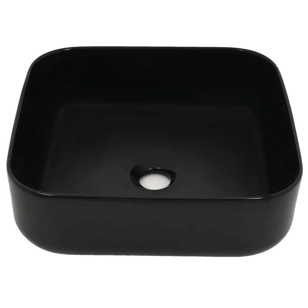 Lavabo carré Céramique Noir 38 x 38 x 13,5 cm