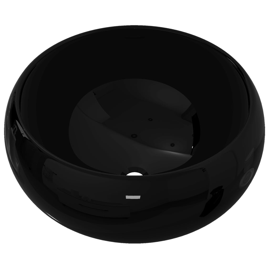 Lavabo rond Céramique Noir 40 x 15 cm