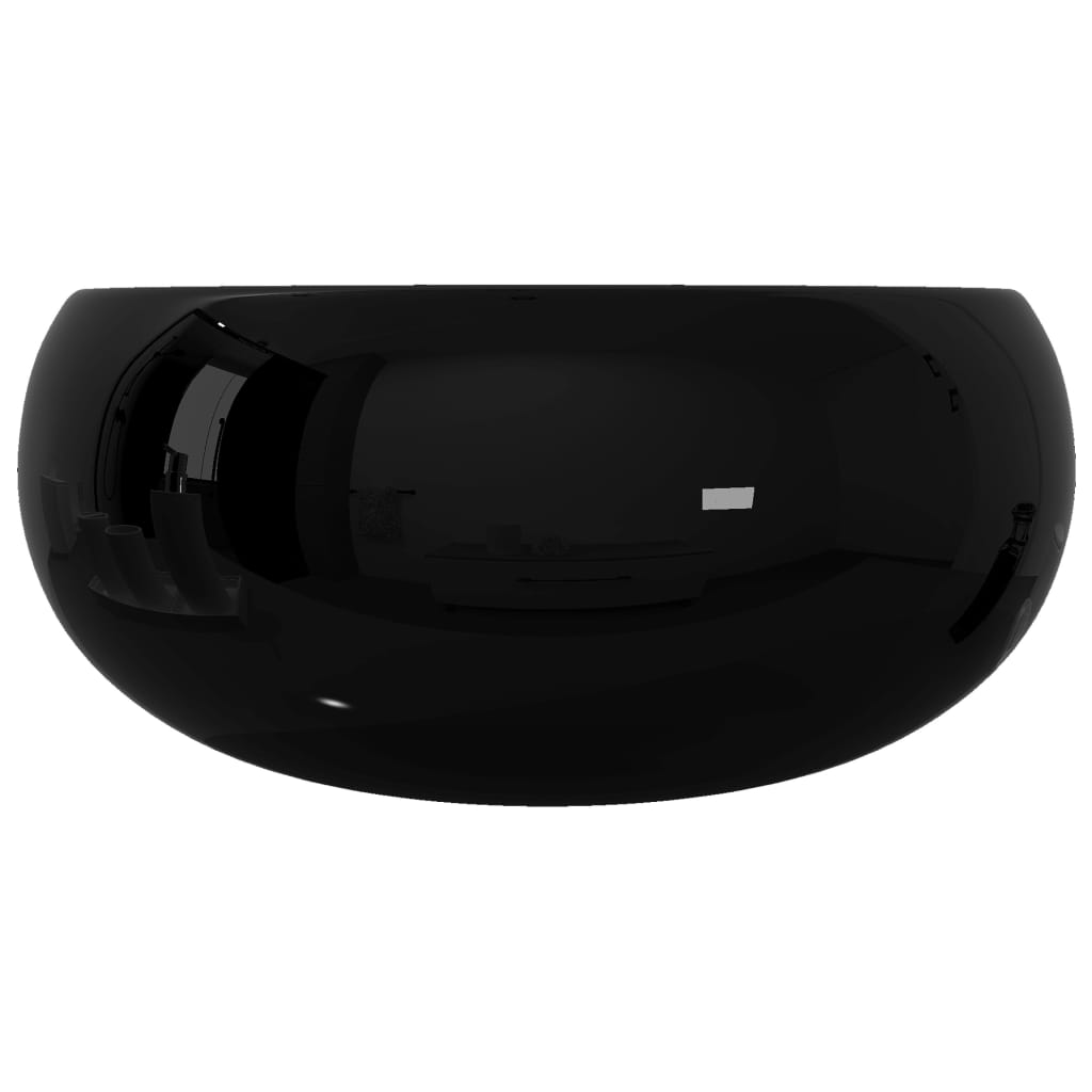 Lavabo rond Céramique Noir 40 x 15 cm