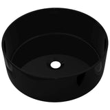 Lavabo rond Céramique Noir 40 x 15 cm