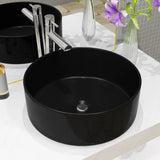 Lavabo rond Céramique Noir 40 x 15 cm