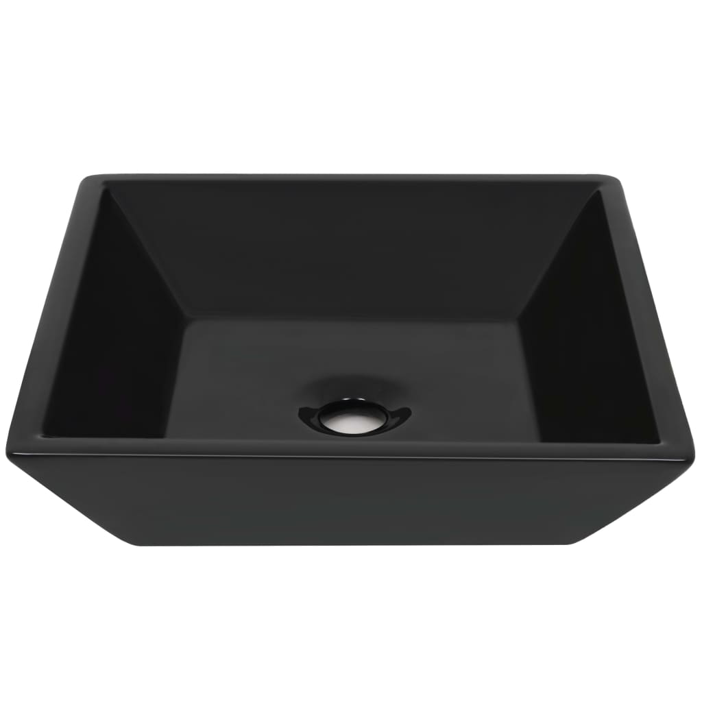 Lavabo Céramique carré Noir 41,5 x 41,5 x 12 cm